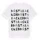 White t-shirt med Måstabacken ordlek t-shirt