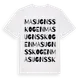 White t-shirt med Masugnsskogen ordlek t-shirt