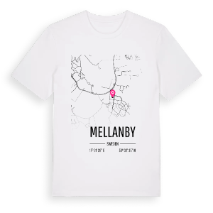 Mellanby karta t-shirt – ekologisk bomull t-shirt från Pinshirt