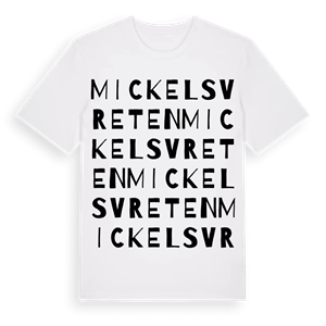 Mickelsvreten ordlek t-shirt – ekologisk bomull t-shirt från Pinshirt