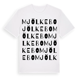 Mjölkebo ordlek t-shirt – ekologisk bomull t-shirt från Pinshirt