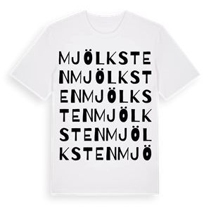 Mjölksten ordlek t-shirt – ekologisk bomull t-shirt från Pinshirt