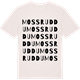 Vintage White t-shirt med Mossruddu ordlek t-shirt