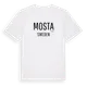 White t-shirt med Mosta i Sverige t-shirt