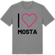 Mid Heather Gray t-shirt med Jag älskar Mosta t-shirt stort tryck