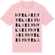 Pink Cotton t-shirt med Myrkarby ordlek t-shirt