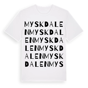 Myskdalen ordlek t-shirt – ekologisk bomull t-shirt från Pinshirt