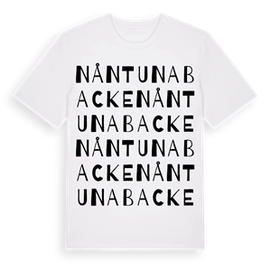 Nåntuna Backe ordlek t-shirt – ekologisk bomull t-shirt från Pinshirt