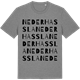 Mid Heather Gray t-shirt med Nederhassla ordlek t-shirt
