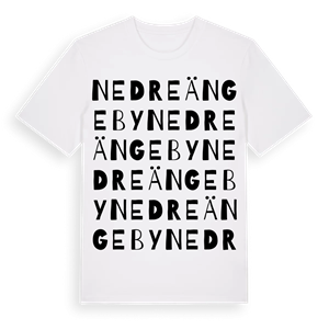 Nedre Ängeby ordlek t-shirt – ekologisk bomull t-shirt från Pinshirt
