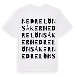 Nedre Lönsåker ordlek t-shirt – ekologisk bomull t-shirt från Pinshirt