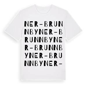 Ner-Brunnby ordlek t-shirt – ekologisk bomull t-shirt från Pinshirt