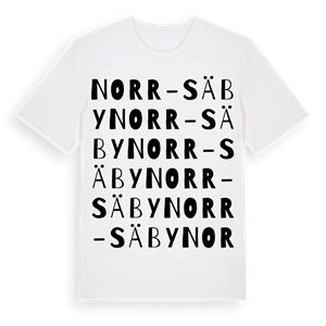 Norr-Säby ordlek t-shirt – ekologisk bomull t-shirt från Pinshirt