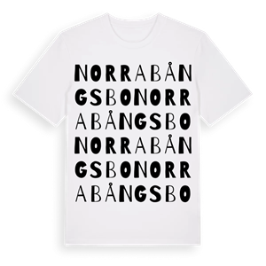 Norra Bångsbo ordlek t-shirt – ekologisk bomull t-shirt från Pinshirt