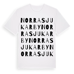 Norra Sjukarby ordlek t-shirt – ekologisk bomull t-shirt från Pinshirt
