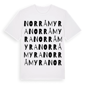Norråmyra ordlek t-shirt – ekologisk bomull t-shirt från Pinshirt