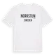 White t-shirt med Norrstun i Sverige t-shirt