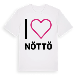 Jag älskar Nöttö t-shirt stort tryck – ekologisk bomull t-shirt från Pinshirt