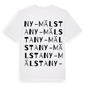 Ny-Mälsta ordlek t-shirt – ekologisk bomull t-shirt från Pinshirt