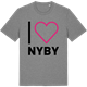 Mid Heather Gray t-shirt med Jag älskar Nyby t-shirt stort tryck