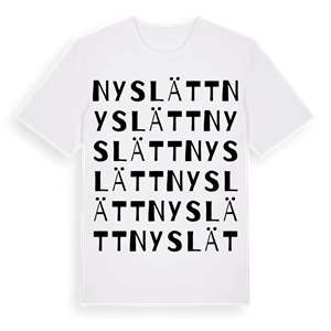 Nyslätt ordlek t-shirt – ekologisk bomull t-shirt från Pinshirt