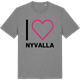 Mid Heather Gray t-shirt med Jag älskar Nyvalla t-shirt stort tryck