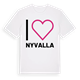White t-shirt med Jag älskar Nyvalla t-shirt stort tryck