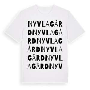 Nyvla gård ordlek t-shirt – ekologisk bomull t-shirt från Pinshirt