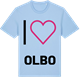 Blue Soul t-shirt med Jag älskar Olbo t-shirt stort tryck