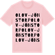 Pink Cotton t-shirt med Olov-Jönstorp ordlek t-shirt