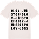 Vintage White t-shirt med Olov-Jönstorp ordlek t-shirt