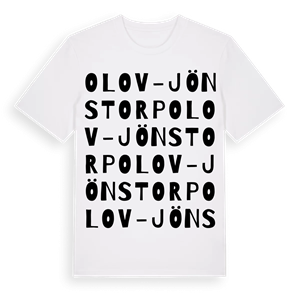 Olov-Jönstorp ordlek t-shirt – ekologisk bomull t-shirt från Pinshirt