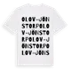 White t-shirt med Olov-Jönstorp ordlek t-shirt
