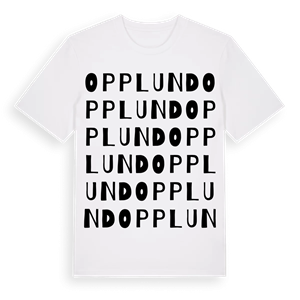 Opplund ordlek t-shirt – ekologisk bomull t-shirt från Pinshirt