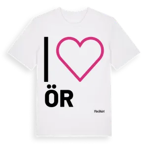 Jag älskar Ör t-shirt stort tryck – ekologisk bomull t-shirt från Pinshirt