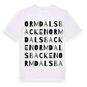 Ormdalsbacken ordlek t-shirt – ekologisk bomull t-shirt från Pinshirt