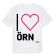 White t-shirt med Jag älskar Örn t-shirt stort tryck