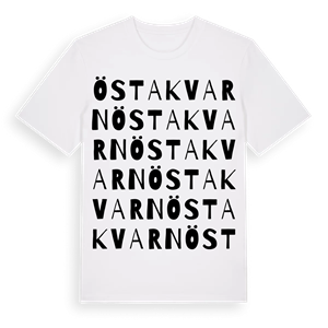 Östa kvarn ordlek t-shirt – ekologisk bomull t-shirt från Pinshirt