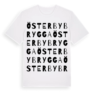 Österby brygga ordlek t-shirt – ekologisk bomull t-shirt från Pinshirt
