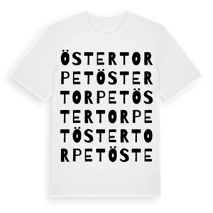 Östertorpet ordlek t-shirt – ekologisk bomull t-shirt från Pinshirt