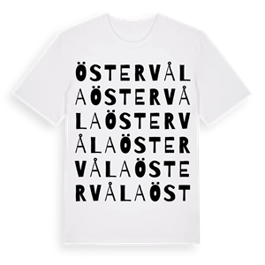 Östervåla ordlek t-shirt – ekologisk bomull t-shirt från Pinshirt