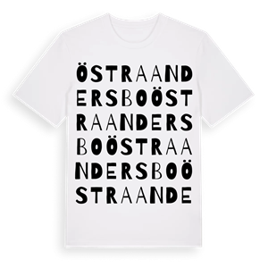 Östra Andersbo ordlek t-shirt – ekologisk bomull t-shirt från Pinshirt