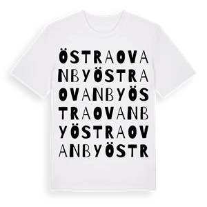 Östra Ovanby ordlek t-shirt – ekologisk bomull t-shirt från Pinshirt