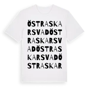 Östra Skarsvad ordlek t-shirt – ekologisk bomull t-shirt från Pinshirt