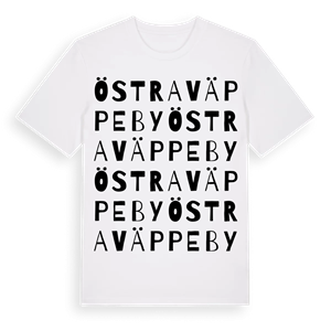 Östra Väppeby ordlek t-shirt – ekologisk bomull t-shirt från Pinshirt