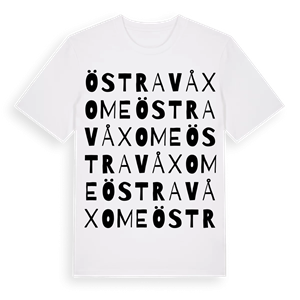Östra Våxome ordlek t-shirt – ekologisk bomull t-shirt från Pinshirt