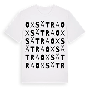 Oxsätra ordlek t-shirt – ekologisk bomull t-shirt från Pinshirt