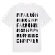 White t-shirt med Piparrönningen ordlek t-shirt