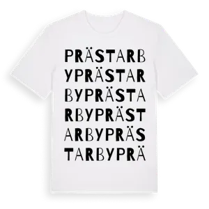 Prästarby ordlek t-shirt – ekologisk bomull t-shirt från Pinshirt