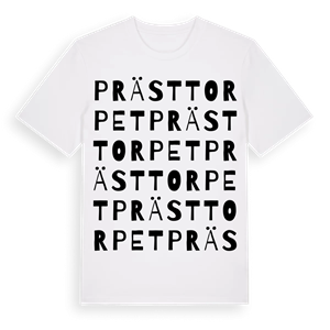 Prästtorpet ordlek t-shirt – ekologisk bomull t-shirt från Pinshirt
